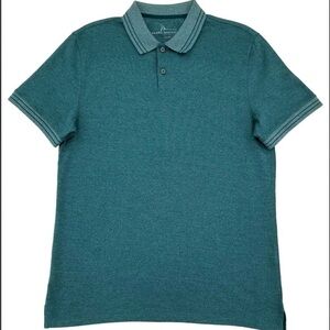 Marc Anthony Luxury Teal Regular Fit Short Sleeve Double Tipped Polo Shirt XL